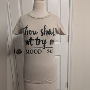 On Fire Cream Tee with Black Print